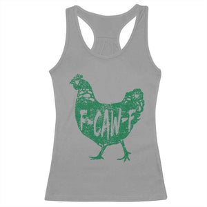 F Caw F Lucky Chicken Racerback Tank Top Funny St Patricks Day TS14 Sport Gray Print Your Wear