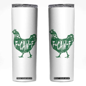 F Caw F Lucky Chicken Skinny Tumbler Funny St Patricks Day TS14 White Print Your Wear
