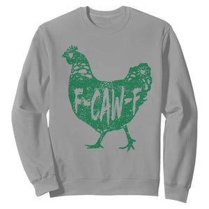 F Caw F Lucky Chicken Sweatshirt Funny St Patricks Day TS14 Sport Gray Print Your Wear