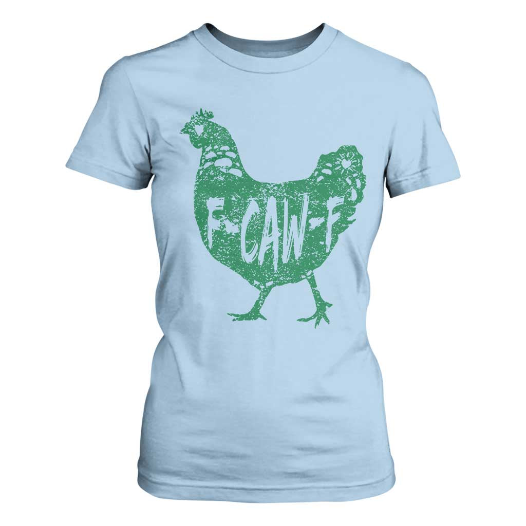F Caw F Lucky Chicken T Shirt For Women Funny St Patricks Day TS14 Light Blue Print Your Wear