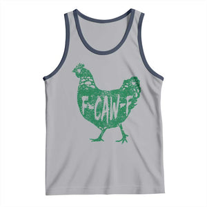 F Caw F Lucky Chicken Tank Top Funny St Patricks Day TS14 Athletic Heather Navy Print Your Wear