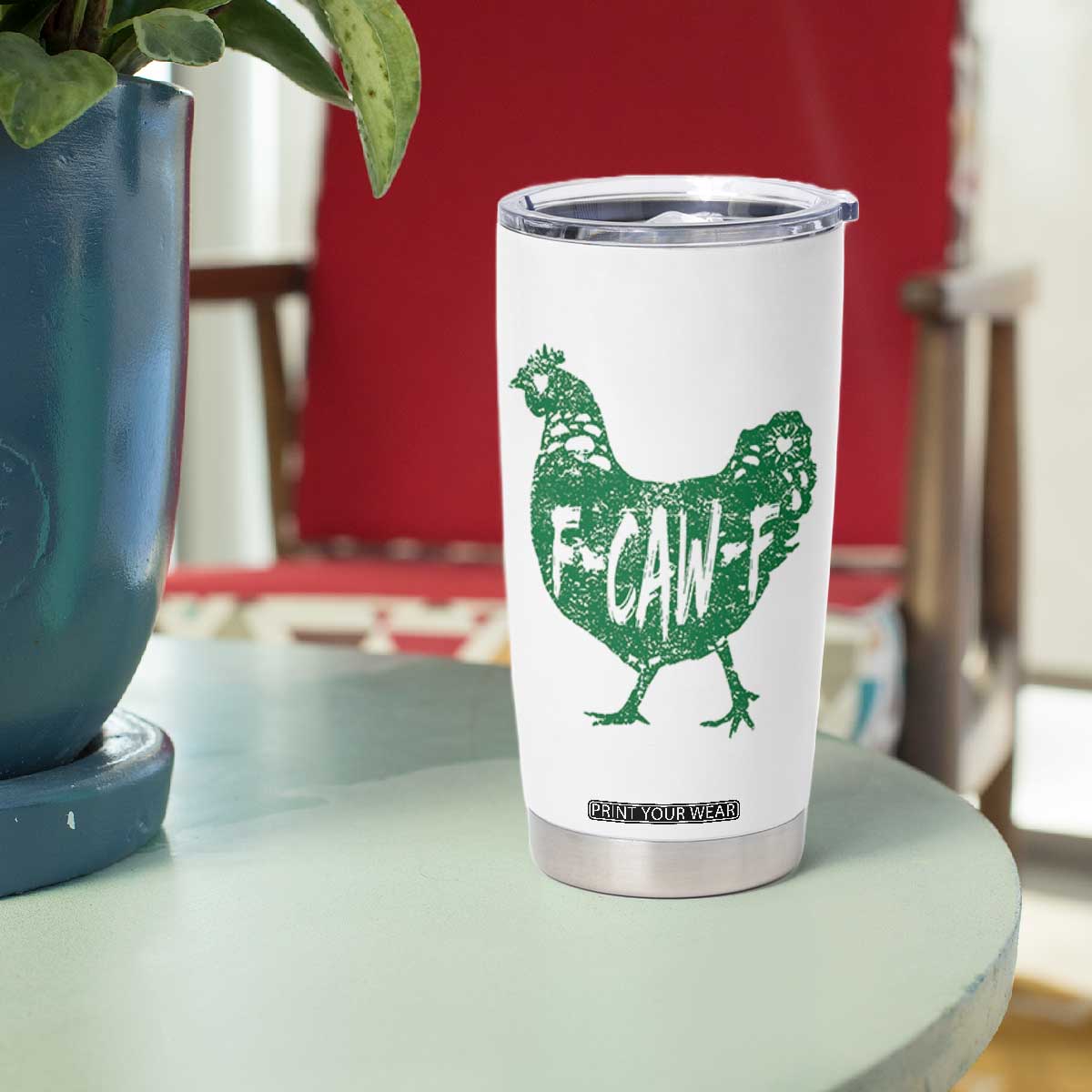 F Caw F Lucky Chicken Tumbler Cup Funny St Patricks Day TS14 Print Your Wear