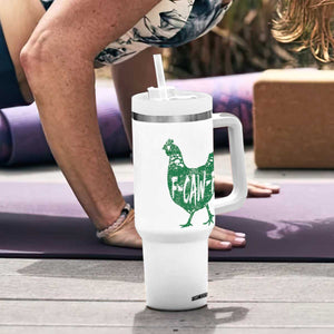 F Caw F Lucky Chicken Tumbler With Handle Funny St Patricks Day TS14 Print Your Wear
