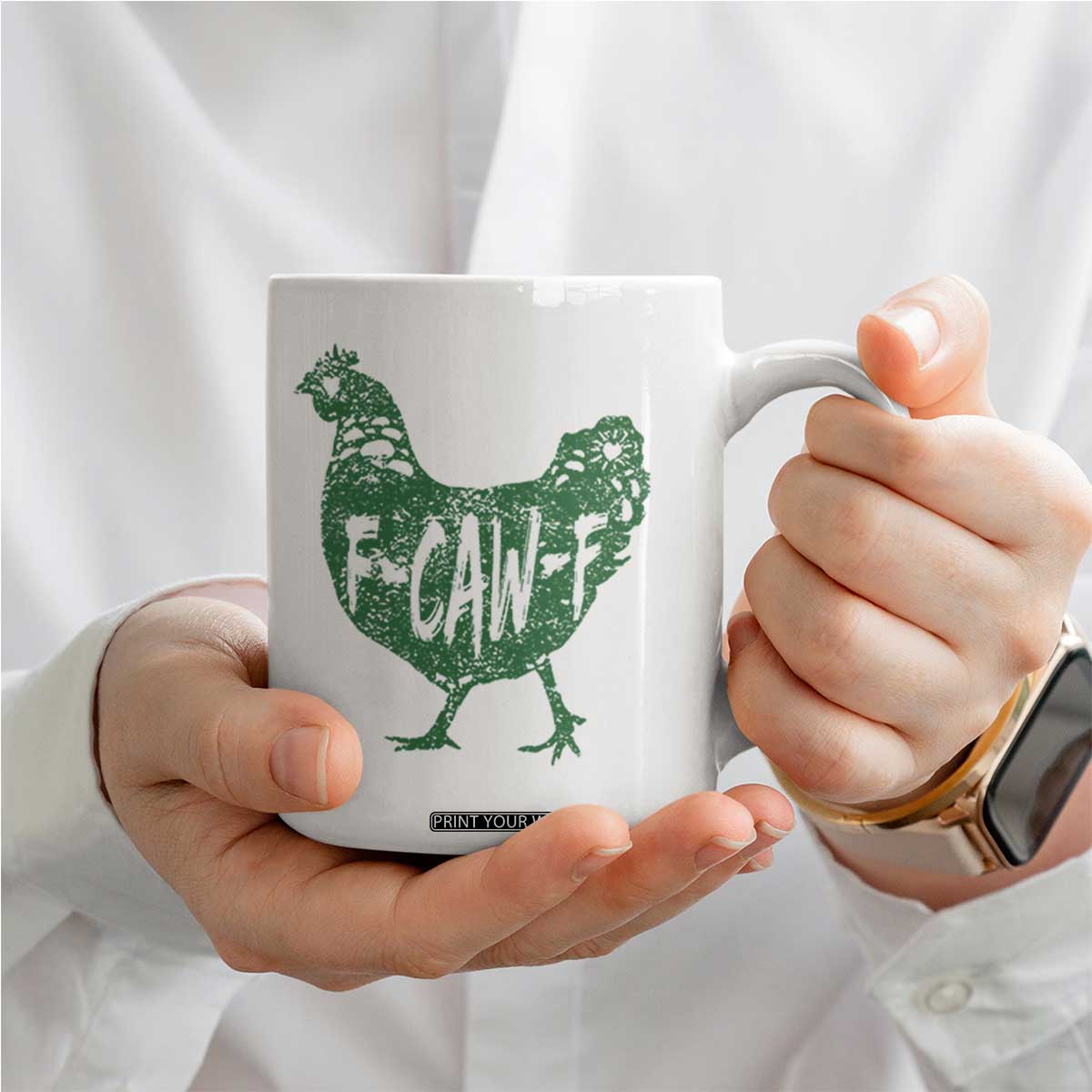 F Caw F Lucky Chicken Coffee Mug Funny St Patricks Day TS14 Print Your Wear