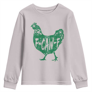 F Caw F Lucky Chicken Youth Sweatshirt Funny St Patricks Day TS14 Ice Gray Print Your Wear