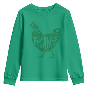 F Caw F Lucky Chicken Youth Sweatshirt Funny St Patricks Day TS14 Irish Green Print Your Wear