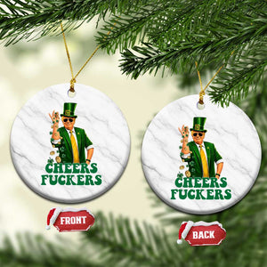 Cheers Fuckers St Patricks Day Ceramic Ornament Funny Beer Drinking Trump TS14 1pc White Marble Print Your Wear