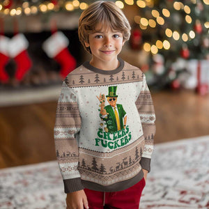 Cheers Fuckers St Patricks Day Ugly Christmas Sweater Funny Beer Drinking Trump TS14 Mocha Mousse Print Your Wear