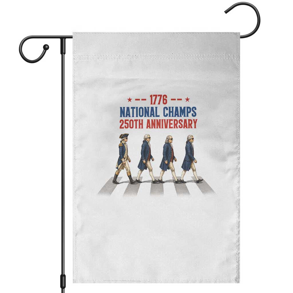 1776 National Champs Garden Flag Funny Founding Father Roading Parody 4th of July TS14 White Print Your Wear