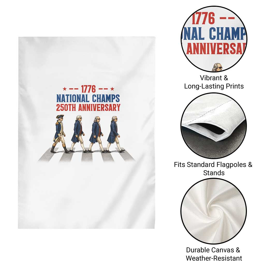 1776 National Champs Garden Flag Funny Founding Father Roading Parody 4th of July