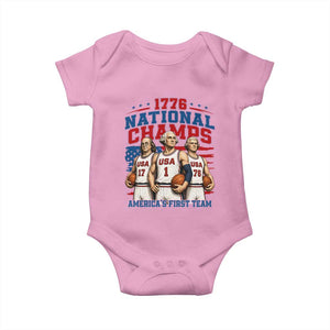 1776 National Champs Baby Onesie Patriotic Founding Fathers Basketball Undefeated America
