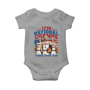 1776 National Champs Baby Onesie Patriotic Founding Fathers Basketball Undefeated America