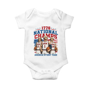 1776 National Champs Baby Onesie Patriotic Founding Fathers Basketball Undefeated America