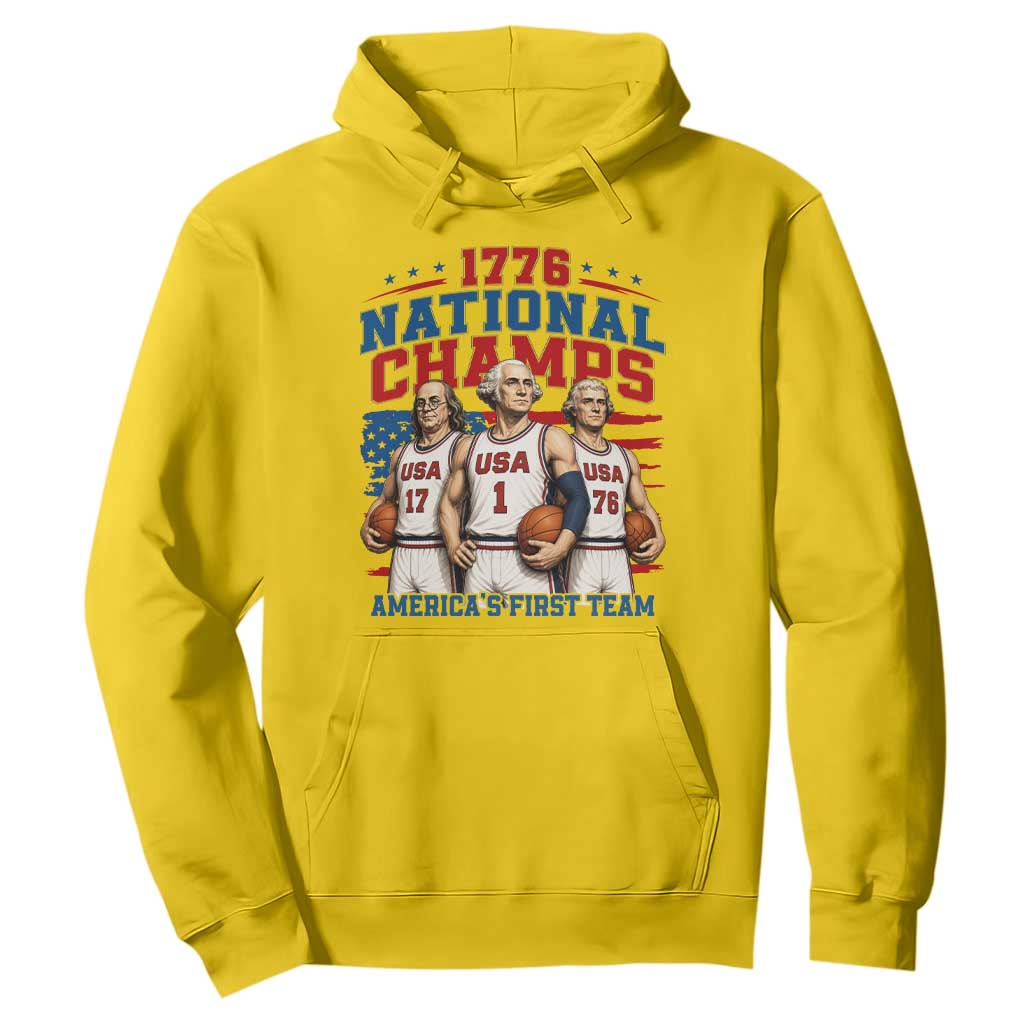 1776 National Champs Hoodie Patriotic Founding Fathers Basketball Undefeated America