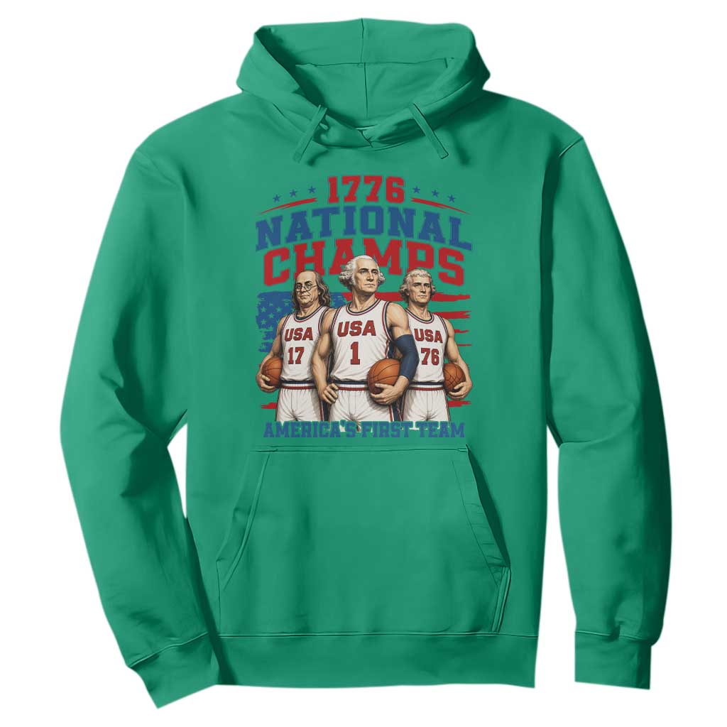 1776 National Champs Hoodie Patriotic Founding Fathers Basketball Undefeated America