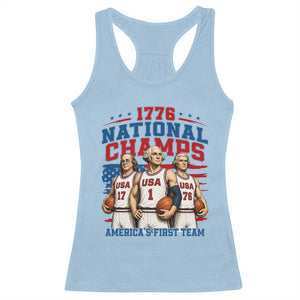 1776 National Champs Racerback Tank Top Patriotic Founding Fathers Basketball Undefeated America