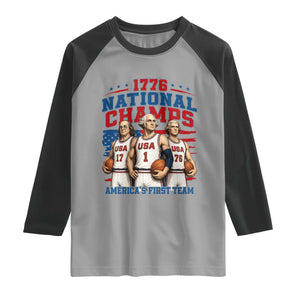 1776 National Champs Raglan Shirt Patriotic Founding Fathers Basketball Undefeated America