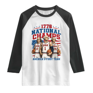1776 National Champs Raglan Shirt Patriotic Founding Fathers Basketball Undefeated America