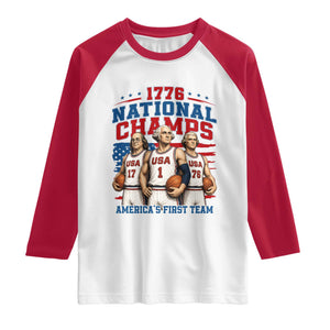 1776 National Champs Raglan Shirt Patriotic Founding Fathers Basketball Undefeated America