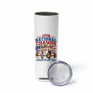 1776 National Champs Skinny Tumbler Patriotic Founding Fathers Basketball Undefeated America