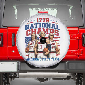 1776 National Champs Spare Tire Cover Patriotic Founding Fathers Basketball Undefeated America