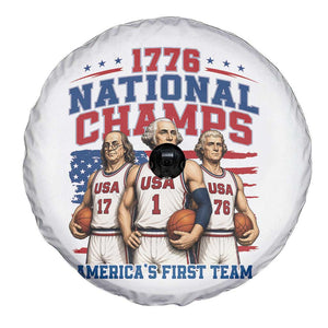 1776 National Champs Spare Tire Cover Patriotic Founding Fathers Basketball Undefeated America