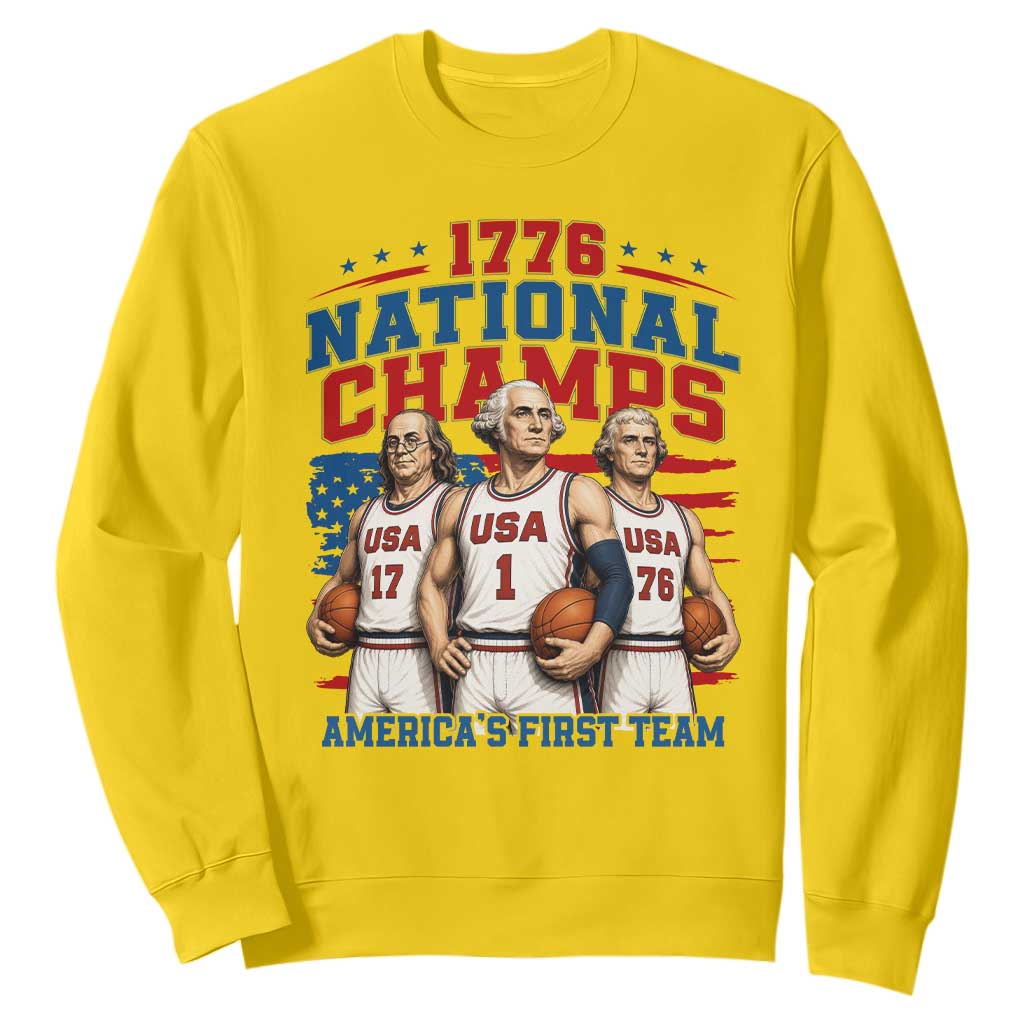 1776 National Champs Sweatshirt Patriotic Founding Fathers Basketball Undefeated America