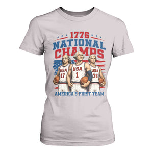 1776 National Champs T Shirt For Women Patriotic Founding Fathers Basketball Undefeated America