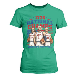 1776 National Champs T Shirt For Women Patriotic Founding Fathers Basketball Undefeated America
