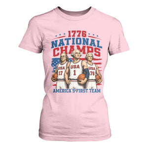 1776 National Champs T Shirt For Women Patriotic Founding Fathers Basketball Undefeated America