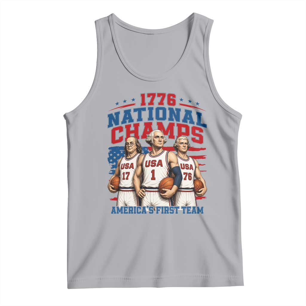 1776 National Champs Tank Top Patriotic Founding Fathers Basketball Undefeated America