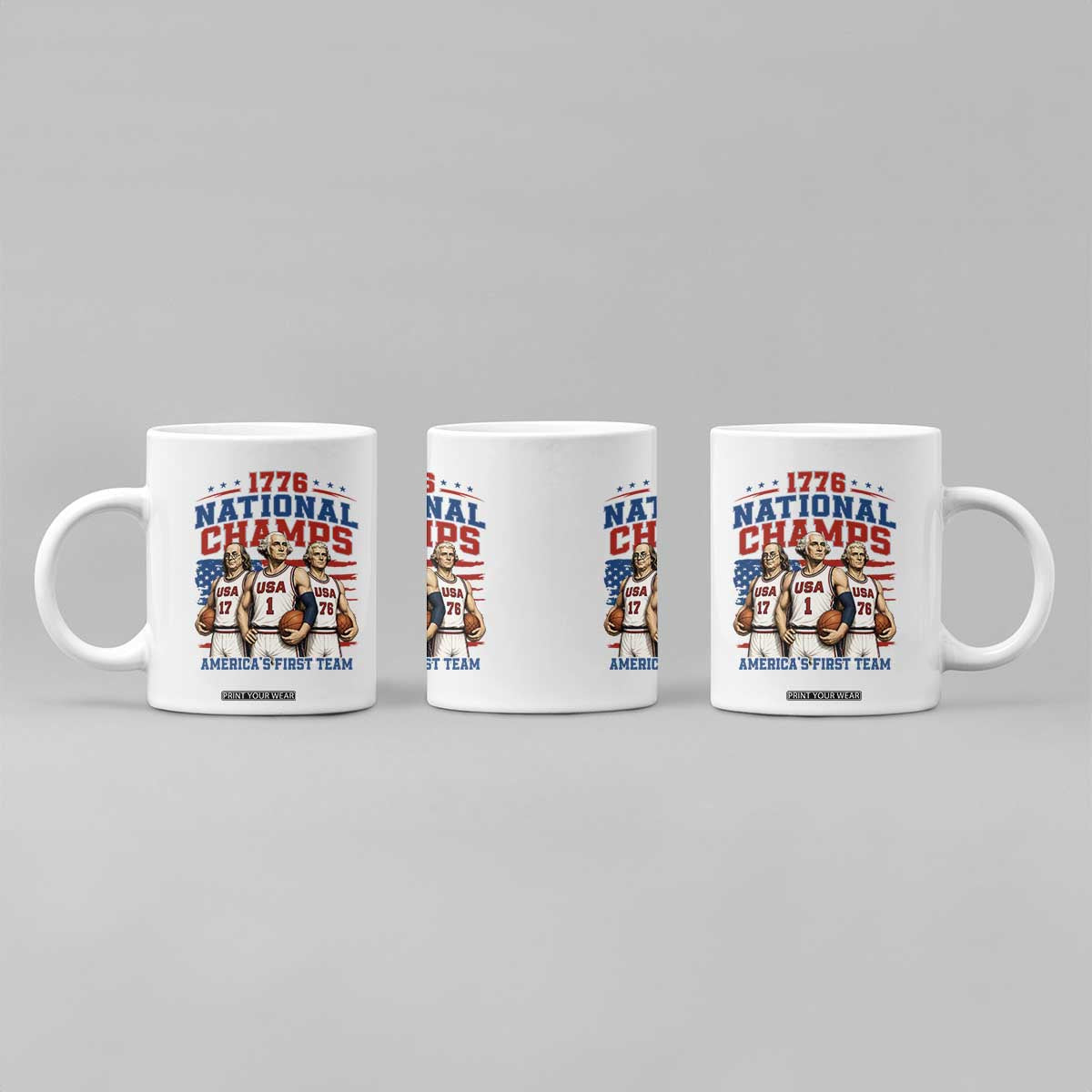 1776 National Champs Coffee Mug Patriotic Founding Fathers Basketball Undefeated America TS14 Print Your Wear