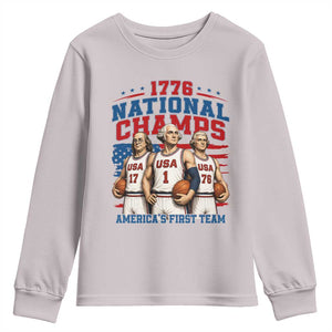 1776 National Champs Youth Sweatshirt Patriotic Founding Fathers Basketball Undefeated America