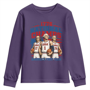 1776 National Champs Youth Sweatshirt Patriotic Founding Fathers Basketball Undefeated America
