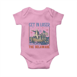 Get In Loser We're Crossing The Delaware Meme Baby Onesie Patriotic American History Independence Day