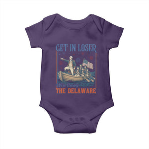 Get In Loser We're Crossing The Delaware Meme Baby Onesie Patriotic American History Independence Day