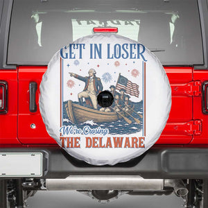 Get In Loser We're Crossing The Delaware Meme Spare Tire Cover Patriotic American History Independence Day