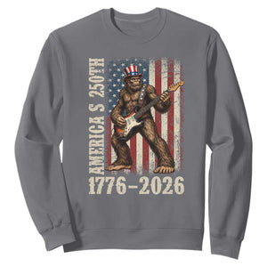 250 Years America Anniversary Sweatshirt Patriotic Bigfoot Playing Guitar 4th Of July