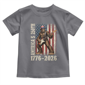 250 Years America Anniversary Toddler T Shirt Patriotic Bigfoot Playing Guitar 4th Of July