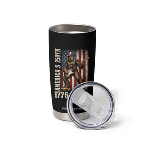 250 Years America Anniversary Tumbler Cup Patriotic Bigfoot Playing Guitar 4th Of July TS14 Print Your Wear
