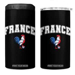 France Flag Gallic Rooster French National Pride 4 in 1 Can Cooler Tumbler TS14 One Size: 16 oz Black Print Your Wear