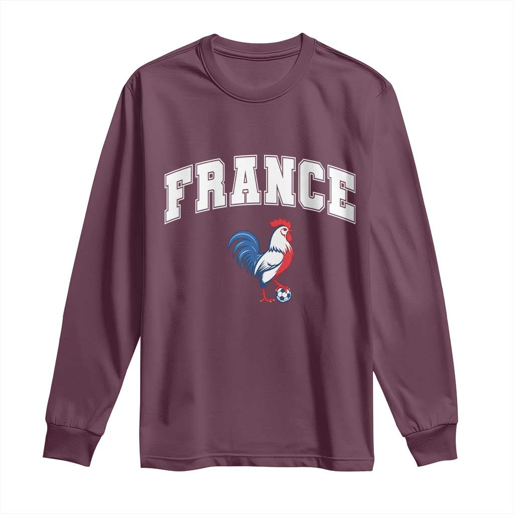 France Flag Gallic Rooster French National Pride Long Sleeve Shirt