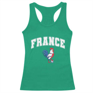France Flag Gallic Rooster French National Pride Racerback Tank Top