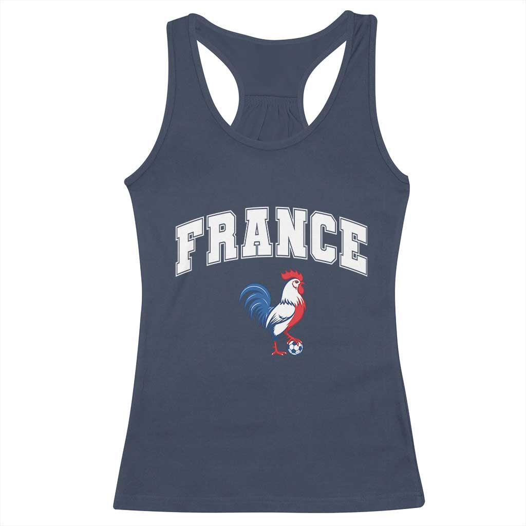France Flag Gallic Rooster French National Pride Racerback Tank Top