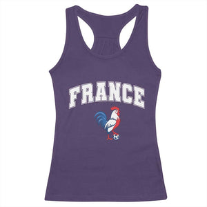 France Flag Gallic Rooster French National Pride Racerback Tank Top