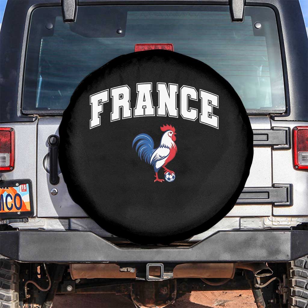 France Flag Gallic Rooster French National Pride Spare Tire Cover TS14 No hole Black Print Your Wear