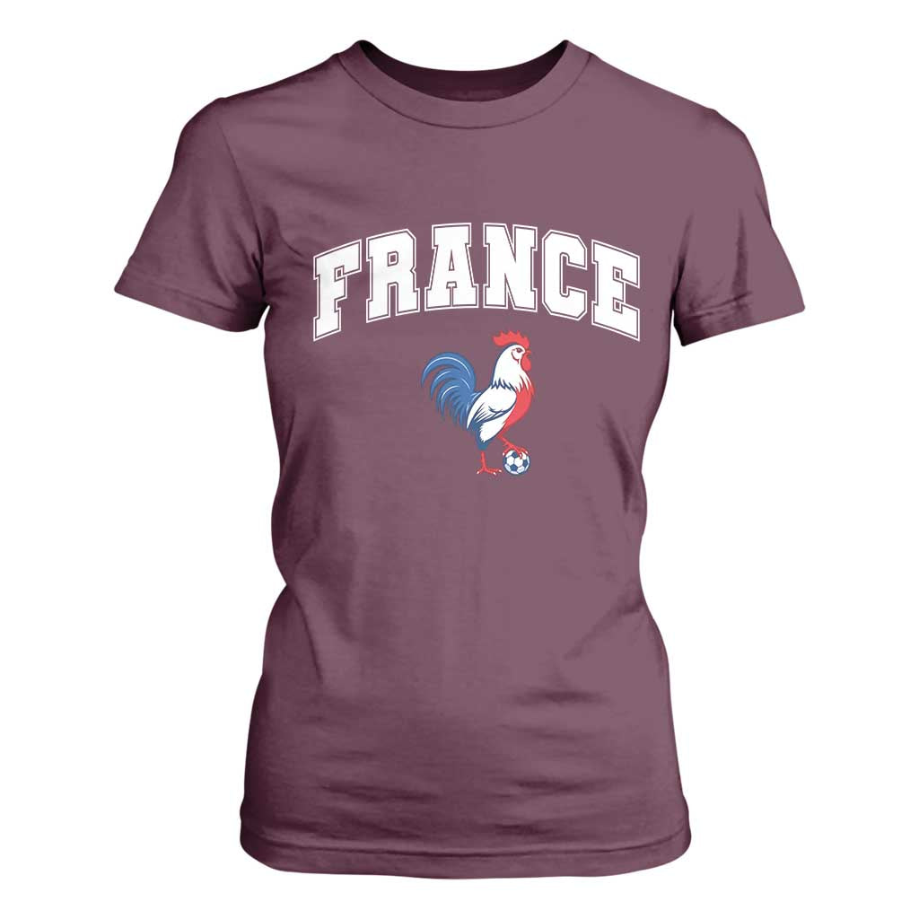 France Flag Gallic Rooster French National Pride T Shirt For Women