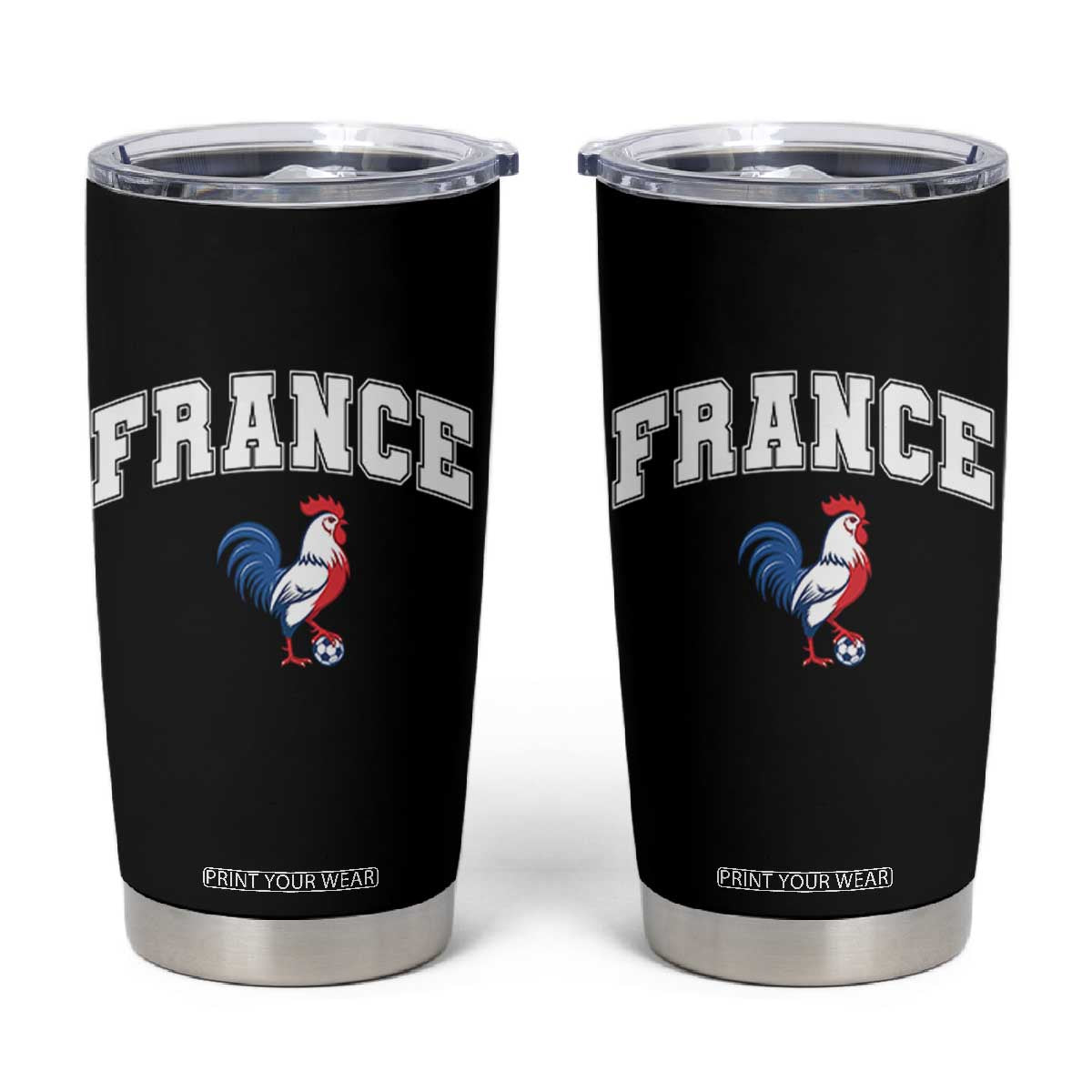 France Flag Gallic Rooster French National Pride Tumbler Cup TS14 Black Print Your Wear