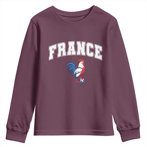 France Flag Gallic Rooster French National Pride Youth Sweatshirt