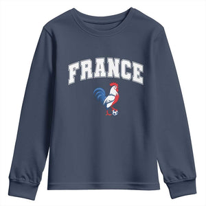 France Flag Gallic Rooster French National Pride Youth Sweatshirt